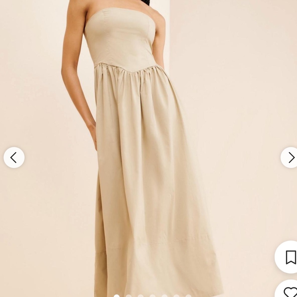 WeWoreWhat Strapless Corset Beige/Khaki Dress